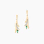 Boucles D'Oreilles Pendantes Usha Or Jaune Emeraude - Pendantes Femme | Marc Orian