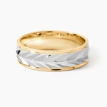 Alliance Epi Fantaisie Ruban Plat Or Bicolore - Alliances duo Unisex | Marc Orian