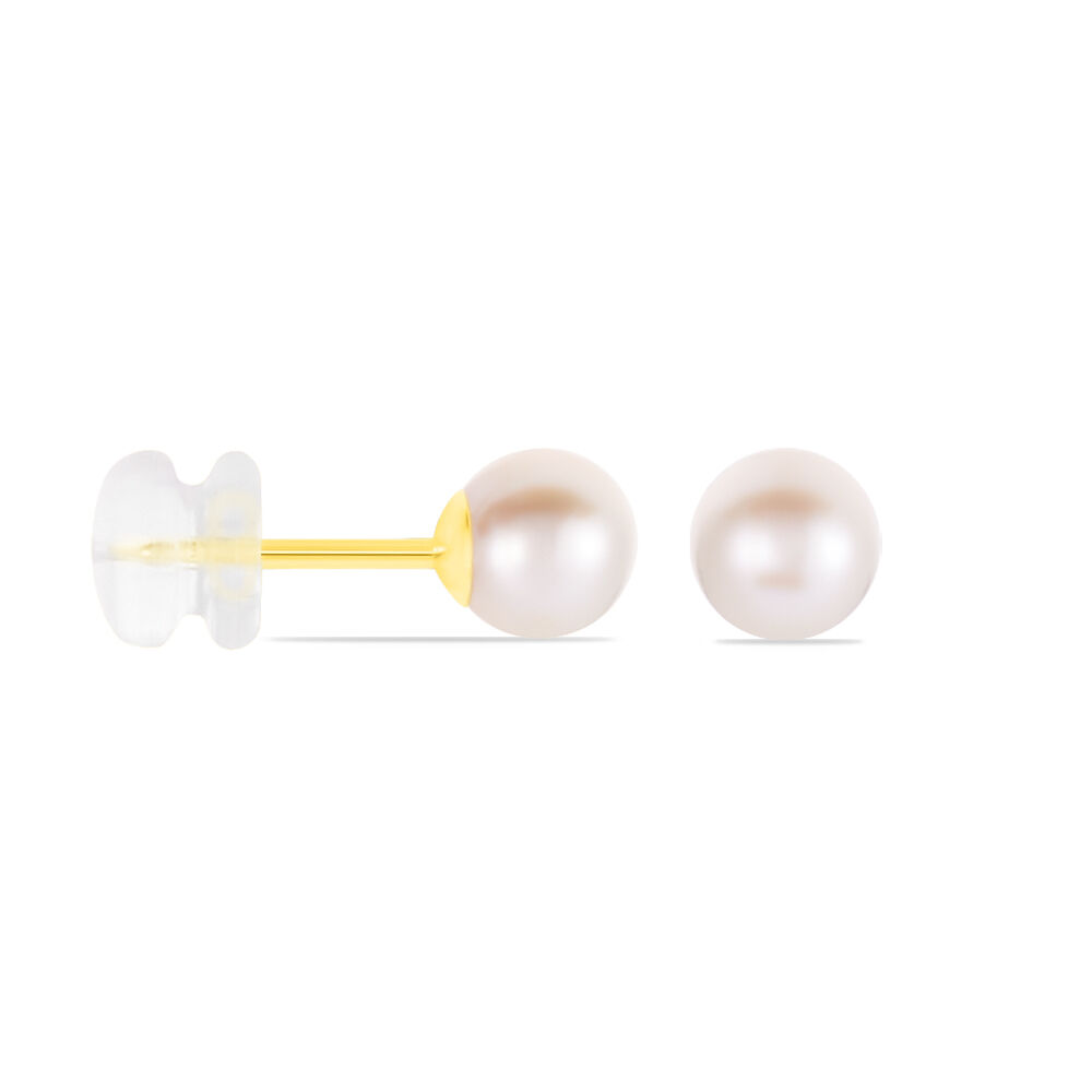 Boucles D'oreilles Puces Suki Or Jaune Perle De Culture - Boucles d'oreilles mariage Femme | Marc Orian
