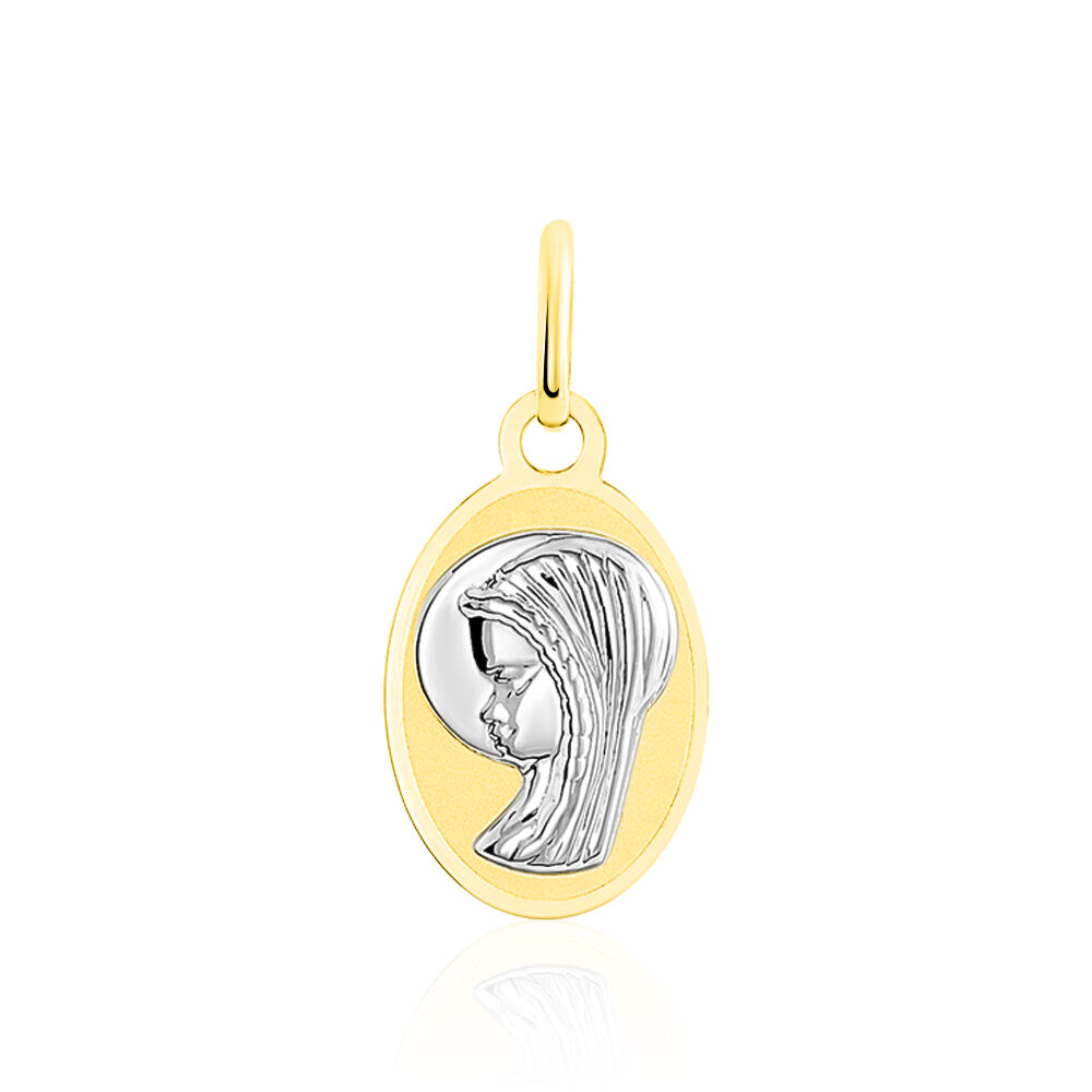 Pendentif Vierge Ovale Or Bicolore - Médailles et médaillons Enfant | Marc Orian