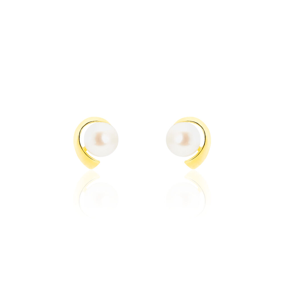 Boucles D'oreilles Puces Odelle Or Jaune Perle De Culture - Puces Femme | Marc Orian