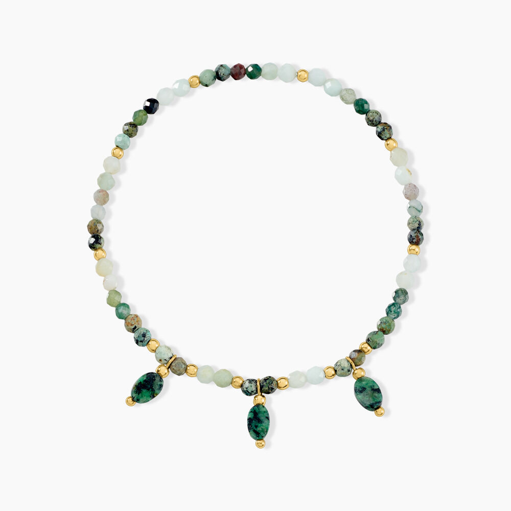 Bracelet Athena Acier Jaune Cordi&eacute;rite Labradorite - Bracelets cha&icirc;nes Femme | Marc Orian