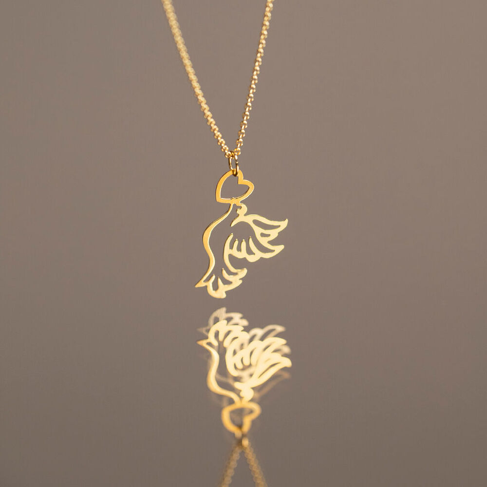 Pendentif Guecha Colombe Et Coeur Or Jaune - Pendentifs Femme | Marc Orian