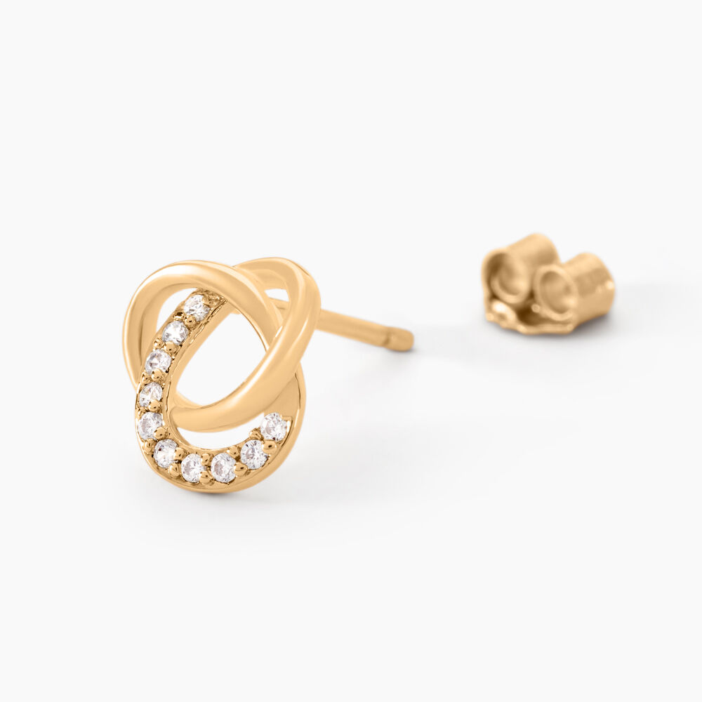 Boucles D'oreilles Puces Henia Plaqué Or Jaune Oxyde De Zirconium - Puces Femme | Marc Orian