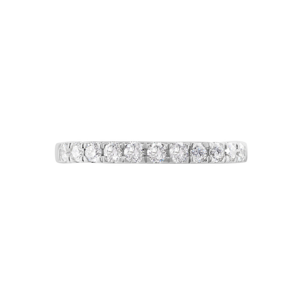 Demi Alliance Pristina Or Blanc Diamant Synthétique - Alliances avec pierres Femme | Marc Orian