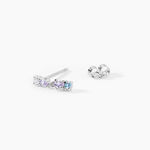 Boucles D'Oreilles Pendantes Dion Argent Blanc Oxyde De Zirconium - Pendantes Femme | Marc Orian