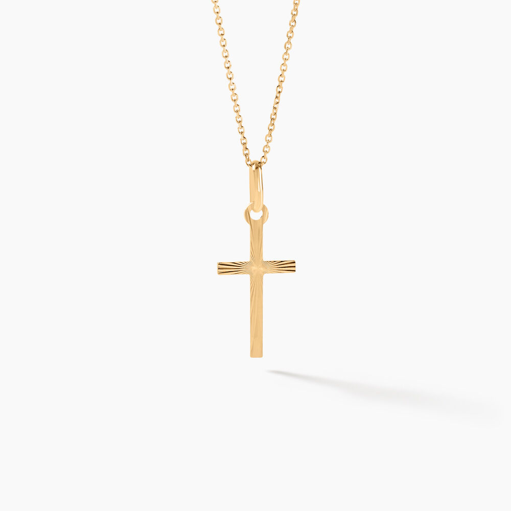 Pendentif Bathilde Croix Striee Or Jaune - Pendentifs Unisex | Marc Orian