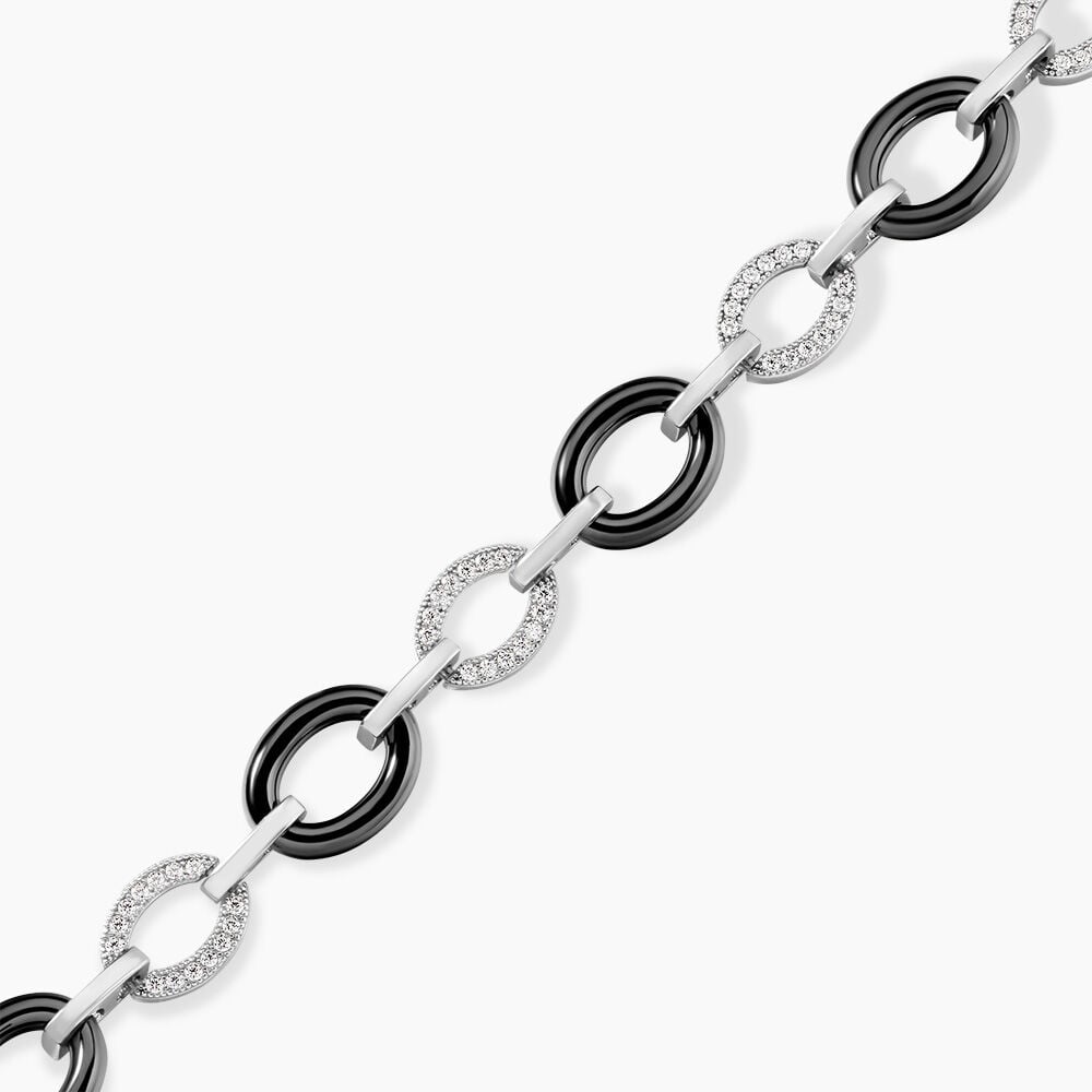 Bracelet Nowell Argent Blanc Oxyde De Zirconium Et C&eacute;ramique - Bracelets cha&icirc;nes Femme | Marc Orian