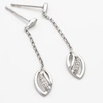 Boucles D'oreilles Pendantes Or Blanc Aatami Diamants - Pendantes Femme | Marc Orian