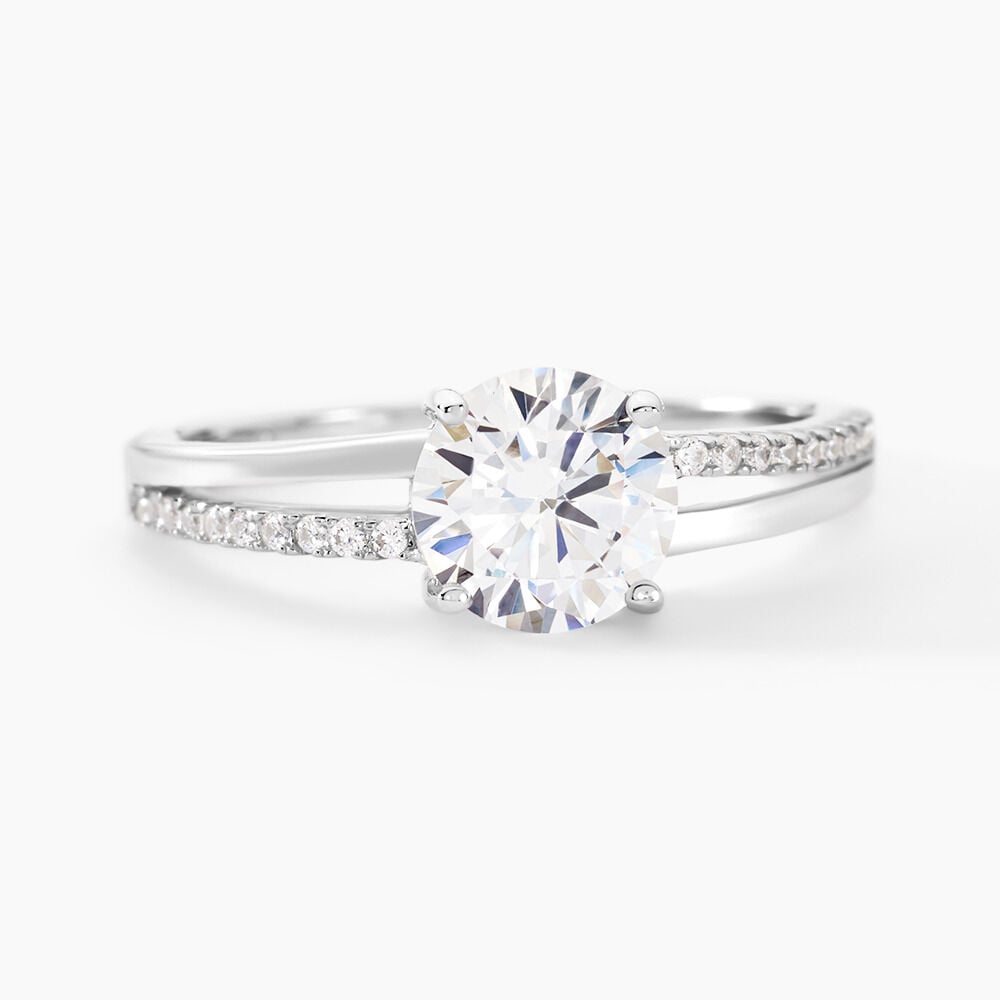 Bague Solitaire Poseidon Argent Blanc Oxyde De Zirconium - Solitaires Femme | Marc Orian