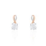 Boucles D'oreilles Pendantes Micheline Or Bicolore Oxyde De Zirconium - Pendantes Femme | Marc Orian