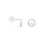 Boucles D'oreilles Puces Edmee Cercle Or Blanc Oxyde De Zirconium - Puces Femme | Marc Orian