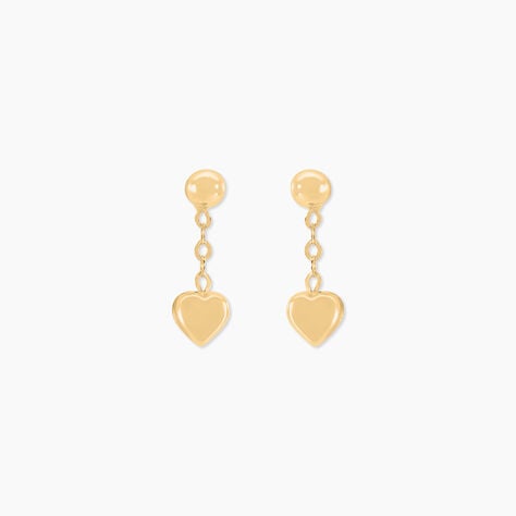 Boucles D'oreilles Pendantes Anne-maudae Pendantes Coeurs Or Jaune - Pendantes Femme | Marc Orian