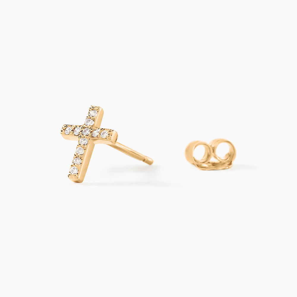 Boucles D'oreilles Puces Fatos Plaqué Or Oxydes De Zirconium - Puces Femme | Marc Orian