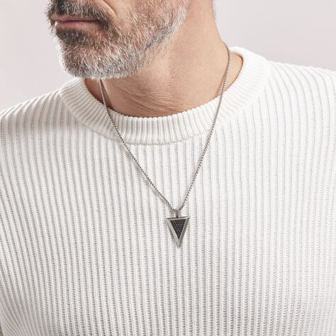 Collier Acier Blanc Stans Oxydes De Zirconium - Colliers Homme | Marc Orian