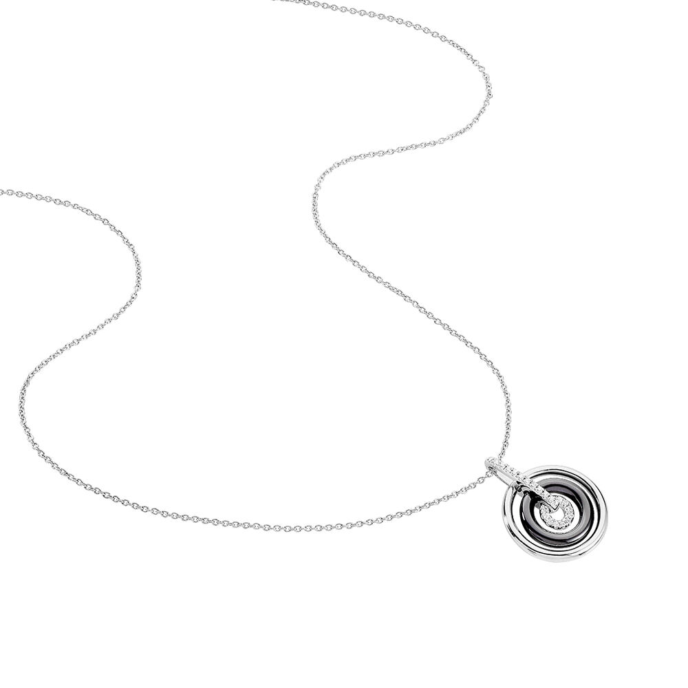 Collier Ina Argent Blanc C&eacute;ramique Et Oxyde De Zirconium - Colliers avec pierres Femme | Marc Orian