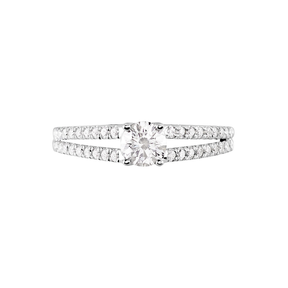 Bague Solitaire Or Blanc Neirin Diamants Synth&eacute;tiques - Solitaires Femme | Marc Orian