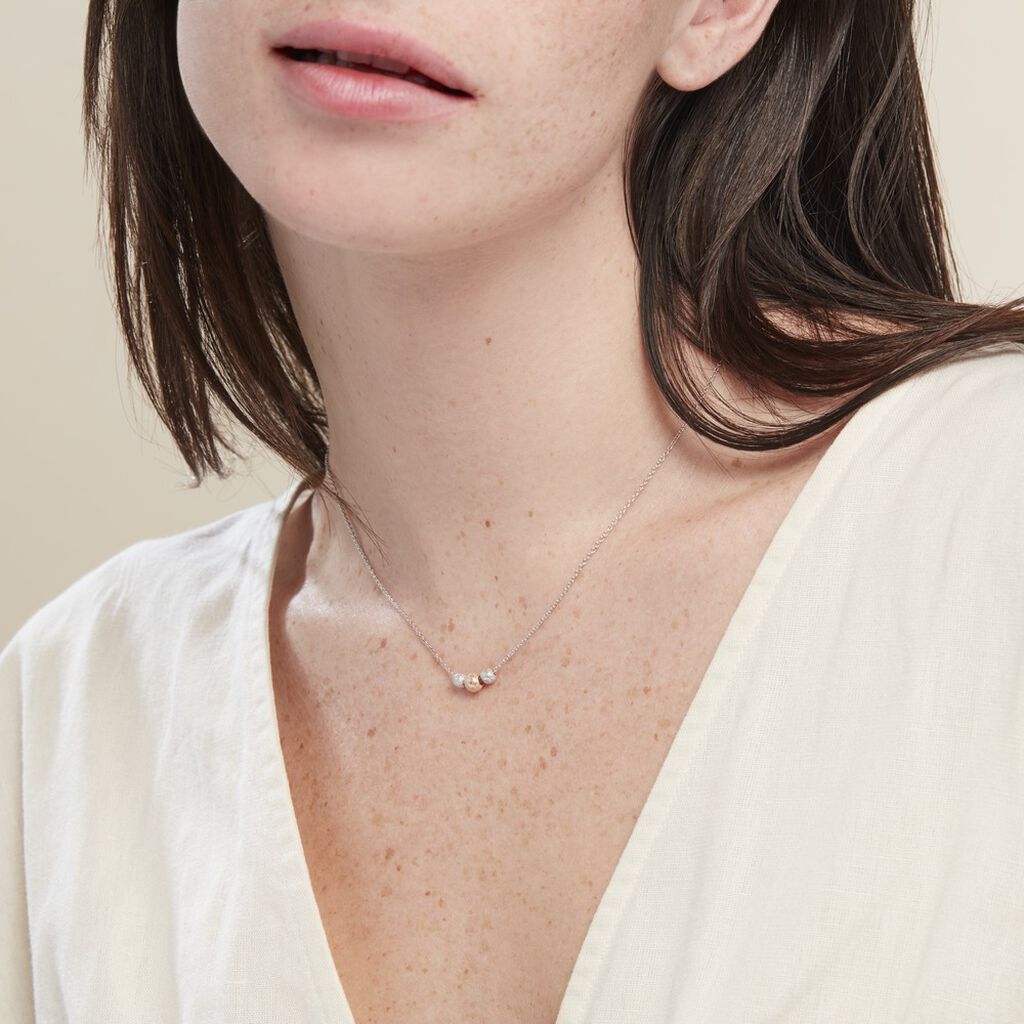 Collier Argent Blanc Bicolore Lemnos - Colliers Femme | Marc Orian