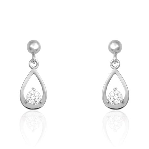 Boucles D'oreilles Puces Bethilda Argent Blanc Oxyde De Zirconium - Puces Femme | Marc Orian
