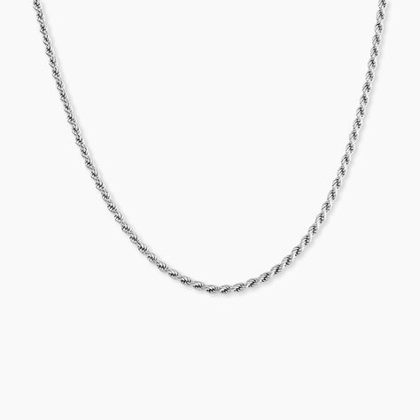 Collier Cacilda Maille Corde Argent Blanc - Colliers fantaisie Femme | Marc Orian