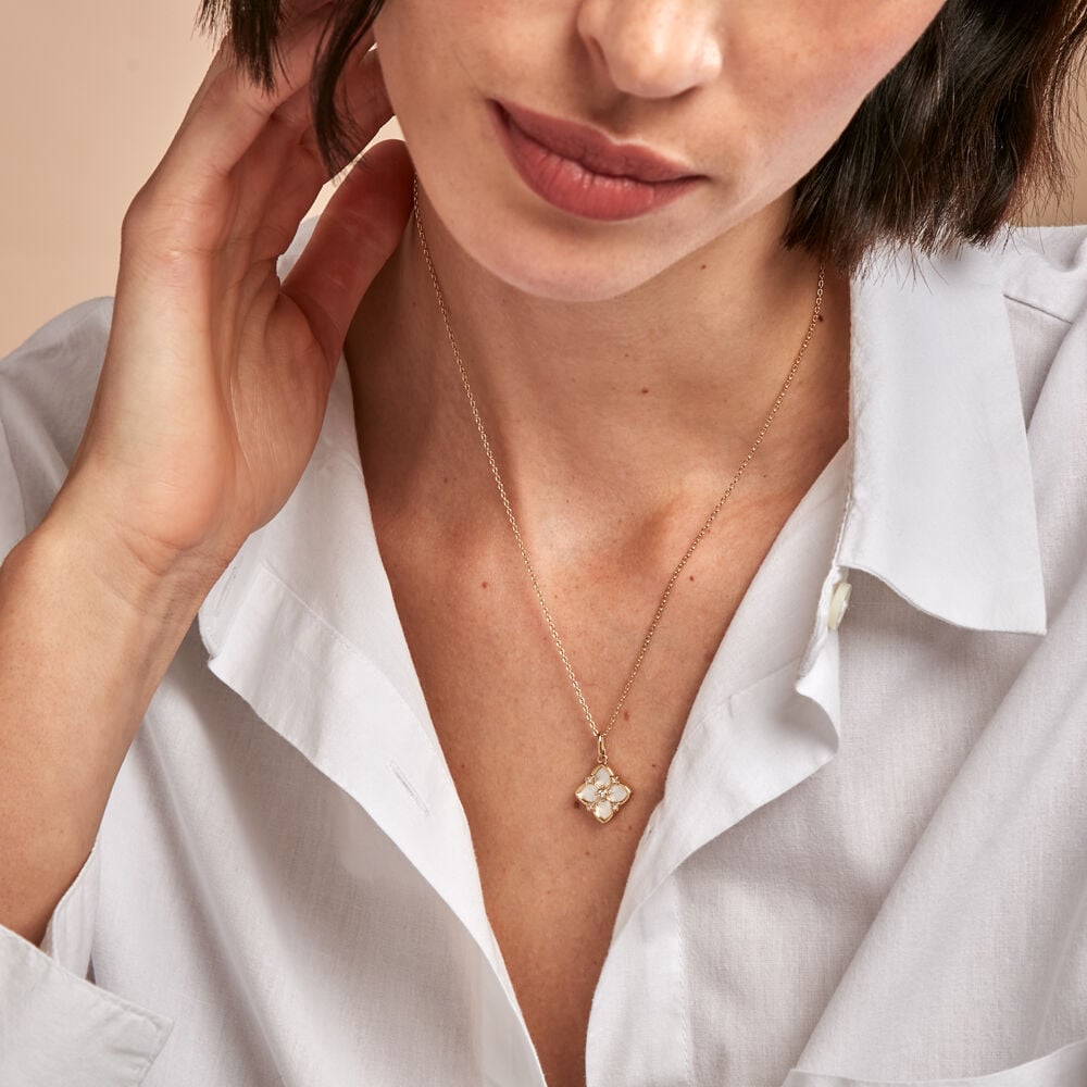 Collier Cassian Plaque Or Doré Nacre Oxyde De Zirconium - Colliers avec pierres Femme | Marc Orian
