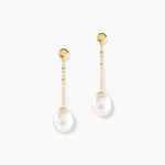 Boucles D'oreilles Pendantes Valera Or Jaune Perle De Culture - Boucles d'oreilles mariage Femme | Marc Orian