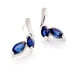 Boucles D'oreilles Pendantes Navette Or Blanc Saphir - Boucles d'oreilles mariage Femme | Marc Orian