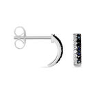 Boucles D'oreilles Puces Demi Lune Or Blanc Diamant - Puces Femme | Marc Orian