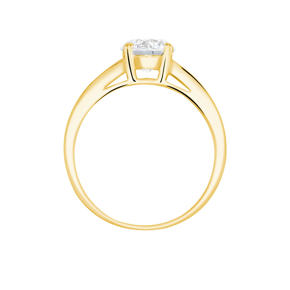 Bague Solitaire Or Jaune Oxyde De Zirconium - Solitaires Femme | Marc Orian