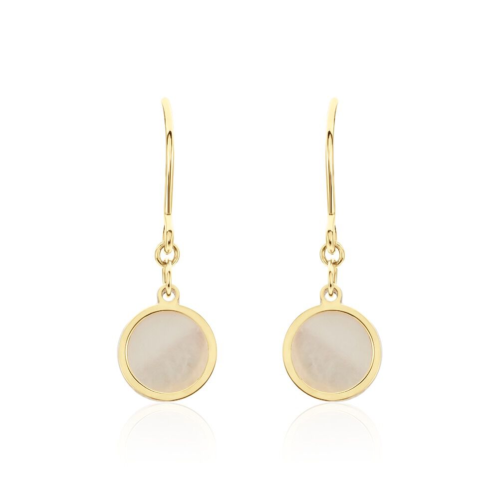 Boucles D'oreilles Pendantes Naïade Or Jaune Nacre - Pendantes Femme | Marc Orian