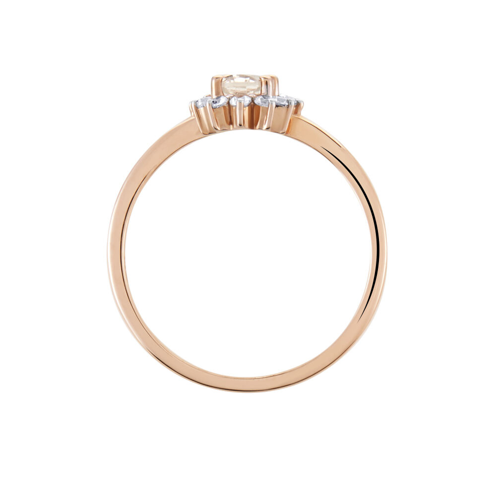 Bague Jozsua Or Rose Morganite Peche Oxyde De Zirconium - Bagues pierres fines Femme | Marc Orian