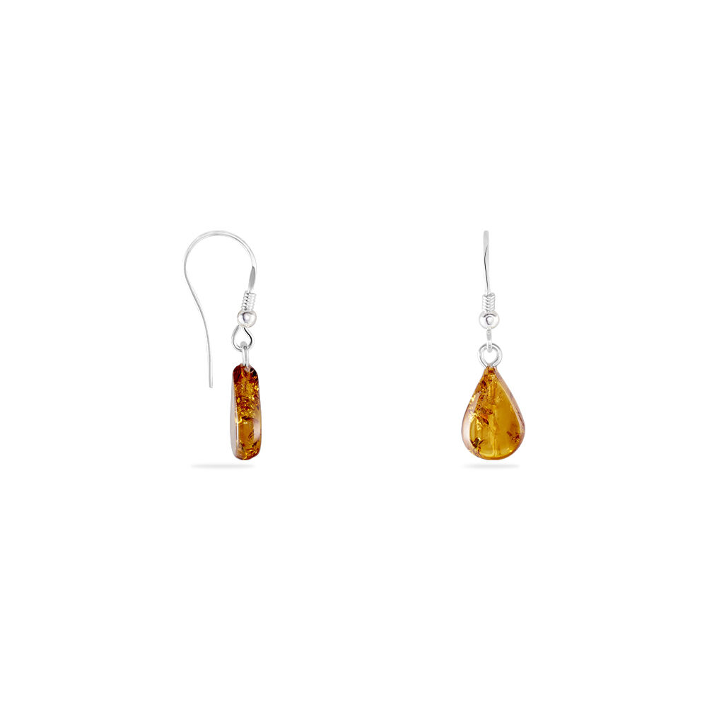 Boucles D'oreilles Pendantes Argent Blanc Mareme Ambre - Pendantes Femme | Marc Orian