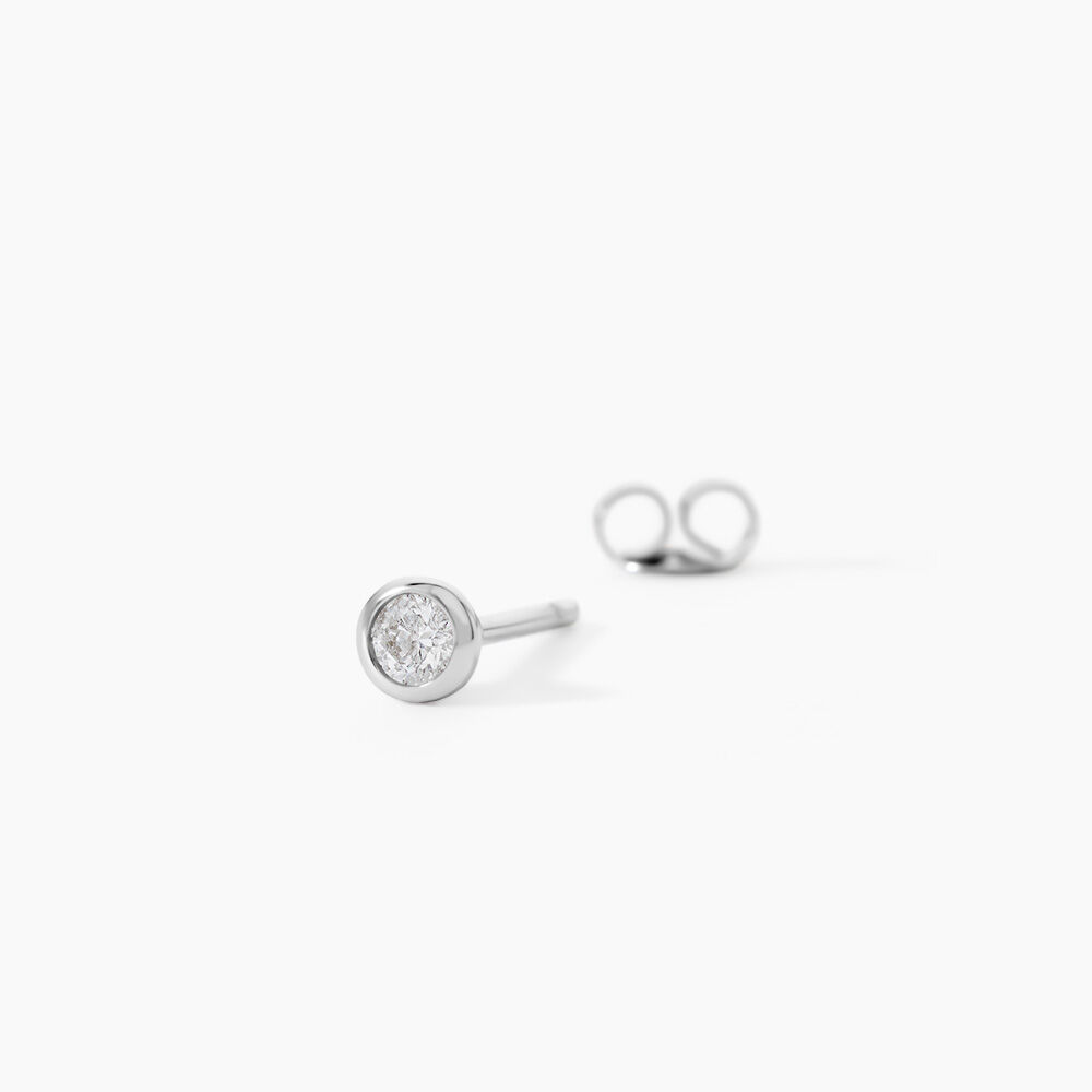 Boucles D'oreilles Puces Ofelia Or Blanc Diamant - Boucles d'oreilles mariage Femme | Marc Orian
