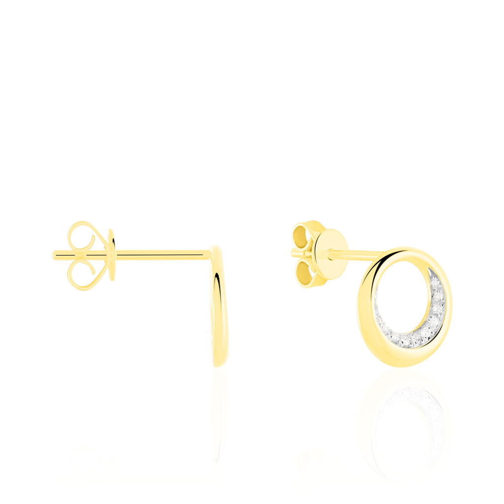 Boucles D'oreilles Puces Batoul Or Jaune Diamant - Puces Femme | Marc Orian