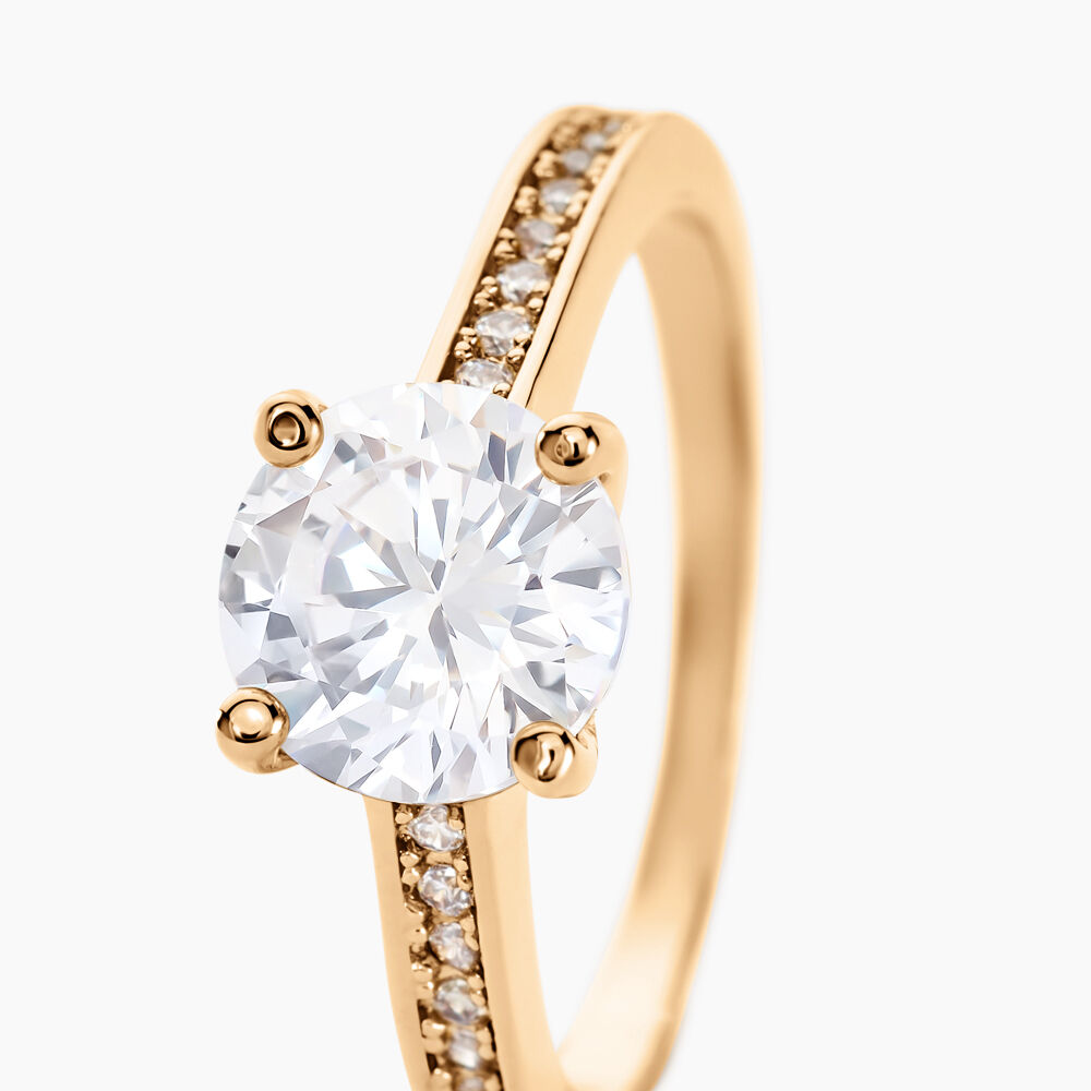 Bague Solitaire Zoura Plaqué Or Jaune Oxyde De Zirconium - Solitaires Femme | Marc Orian