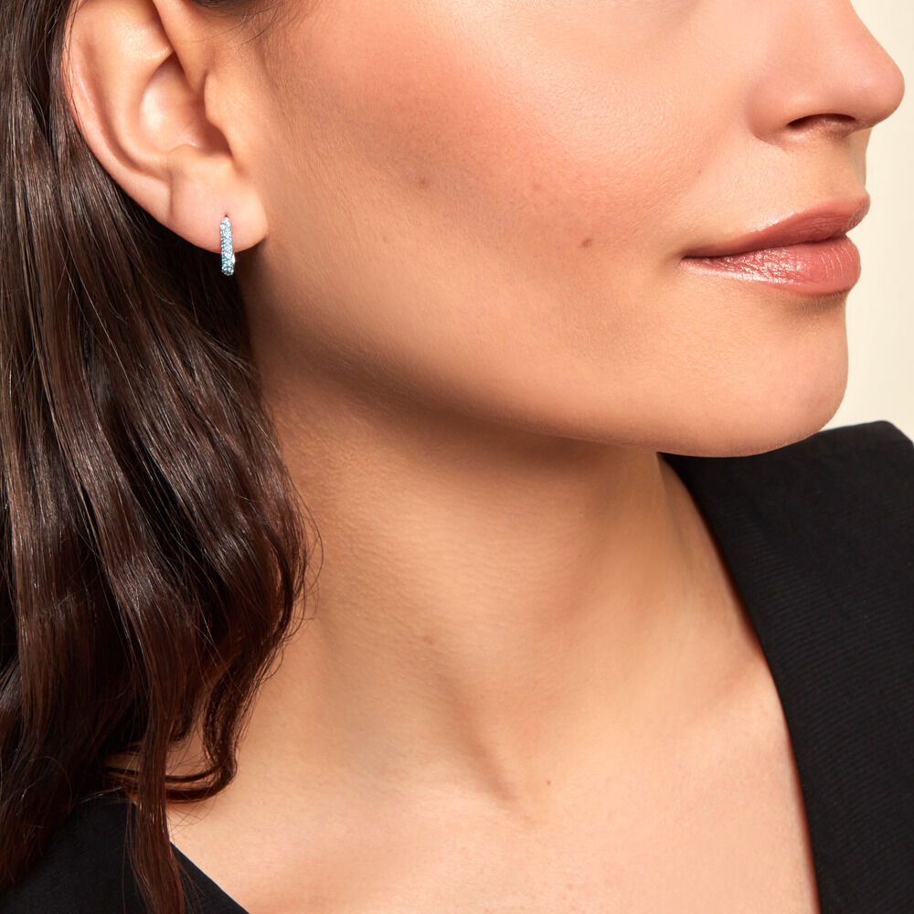 Créoles Aeselya Argent Blanc Oxyde De Zirconium - Créoles Femme | Marc Orian