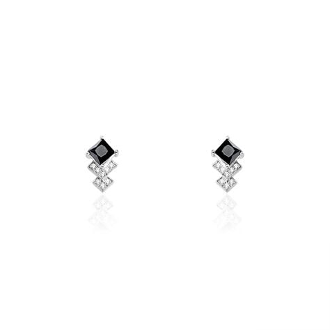 Boucles D'oreilles Puces Maymana Argent Blanc Oxyde De Zirconium - Puces Femme | Marc Orian