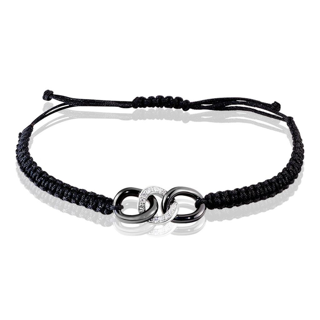 Bracelet Link Argent Blanc Oxyde De Zirconium Et Céramique - Bracelets cordons Femme | Marc Orian