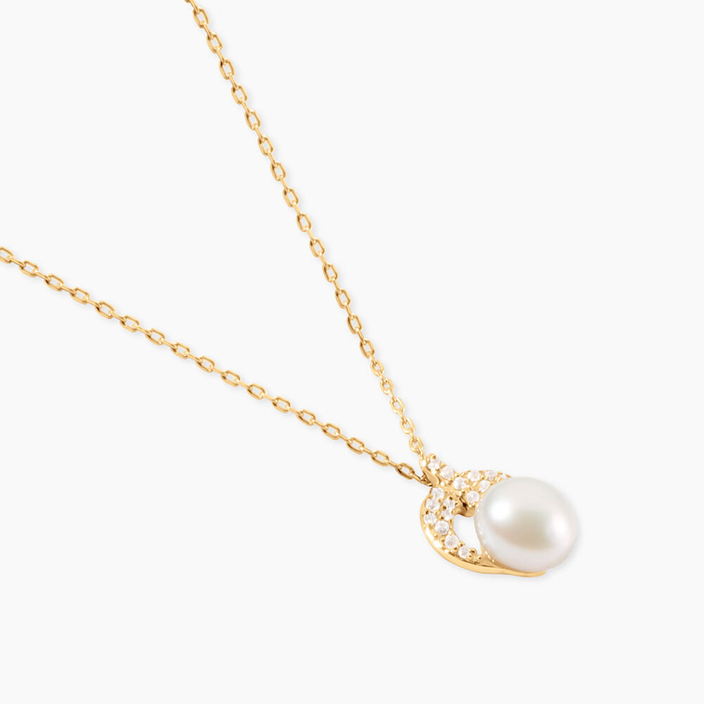 Collier Aloys Or Jaune Perle De Culture Et Oxyde De Zirconium - Colliers avec pierres Femme | Marc Orian