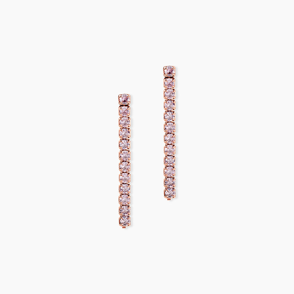 Boucles D'Oreilles Pendantes Lexane Argent Rose Oxyde De Zirconium - Pendantes Femme | Marc Orian