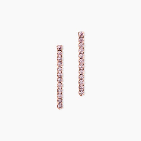 Boucles D'Oreilles Pendantes Lexane Argent Rose Oxyde De Zirconium - Pendantes Femme | Marc Orian