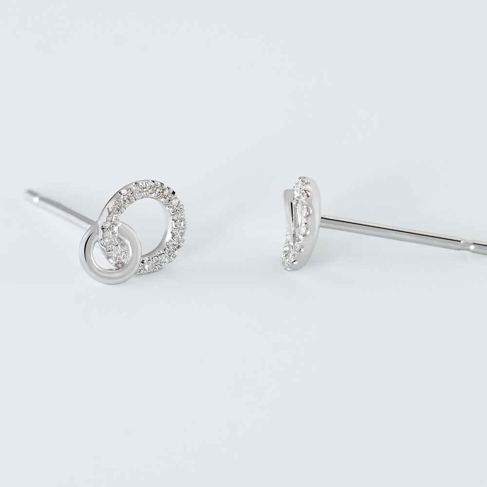 Boucles D'oreilles Puces Mahaut Or Blanc Diamant -  Femme | Marc Orian