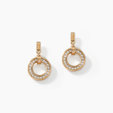 Boucles D'oreilles Pendantes Nelsie Plaqué Or Doré Oxyde De Zirconium - Pendantes Femme | Marc Orian