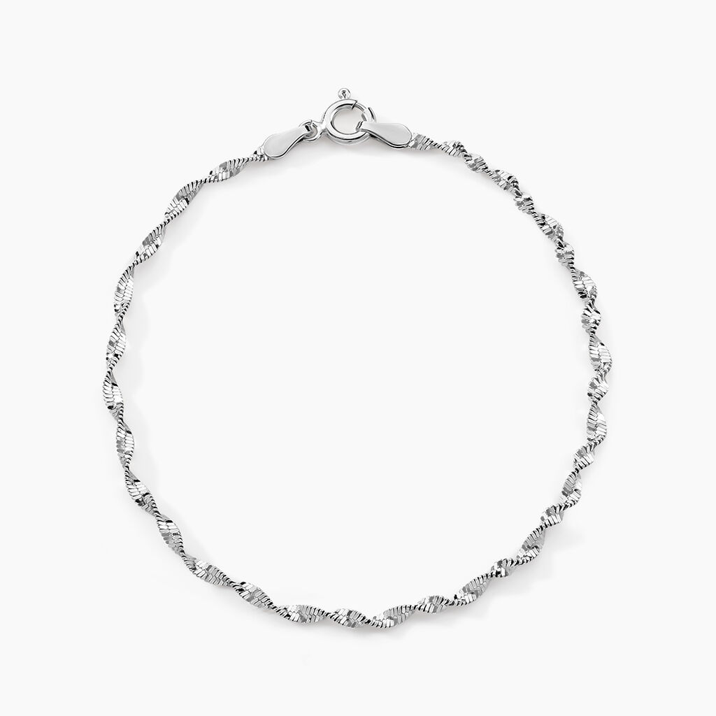Bracelet Ciana Torsade Diamante Argent Blanc - Bracelets mailles Femme | Marc Orian