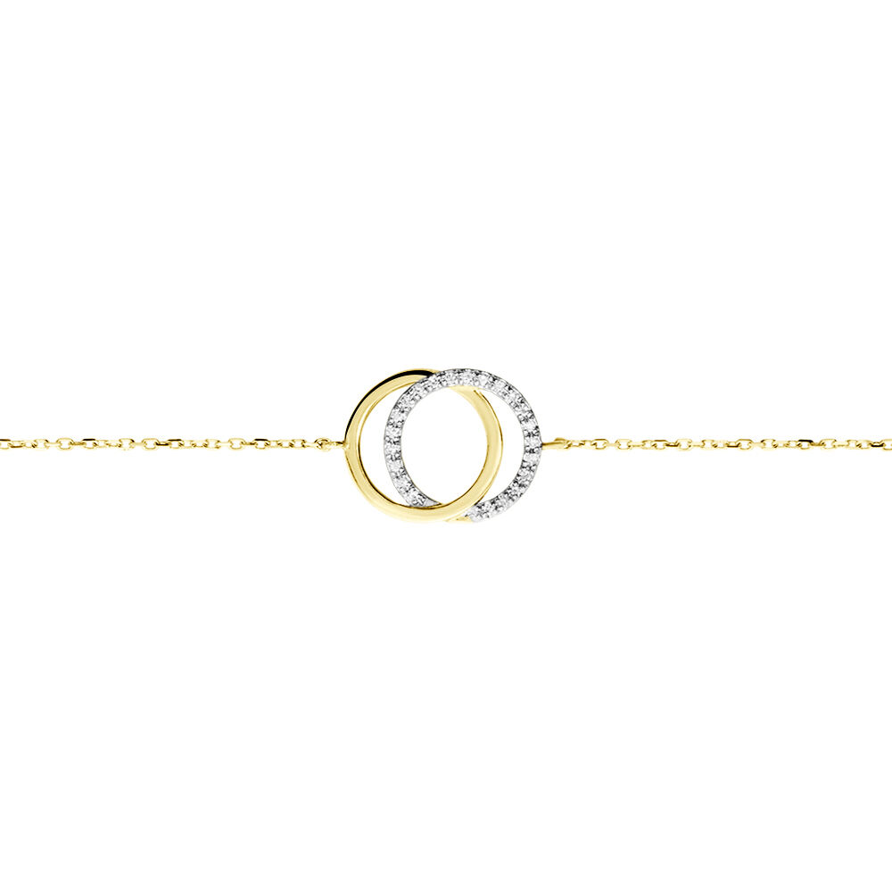 Bracelet Or Jaune Tresha Diamants - Bracelets Anneaux Entrelaces Femme | Marc Orian