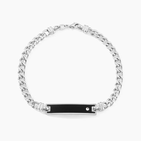 Bracelet Identite Argent Blanc Ilias Oxyde De Zirconium - Gourmettes Homme | Marc Orian