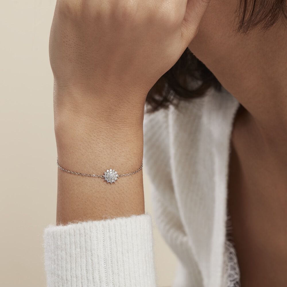 Bracelet Argent Blanc Maximille Oxydes De Zirconium - Bracelets chaînes Femme | Marc Orian