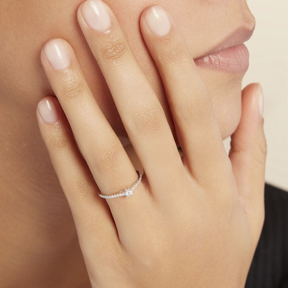 Bague Solitaire Or Blanc Nyala Diamants - Solitaires Femme | Marc Orian