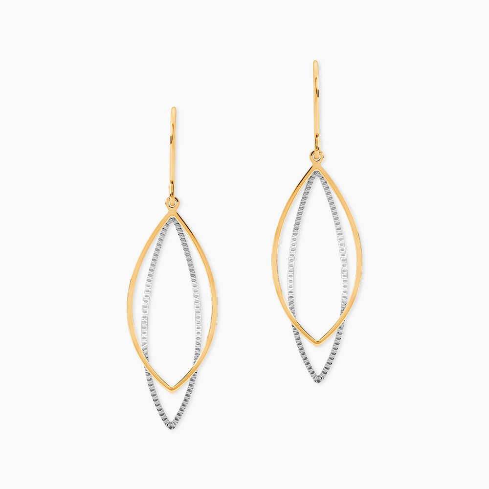 Boucles D'oreilles Pendantes Anila Gouttes Or Bicolore - Pendantes Femme | Marc Orian