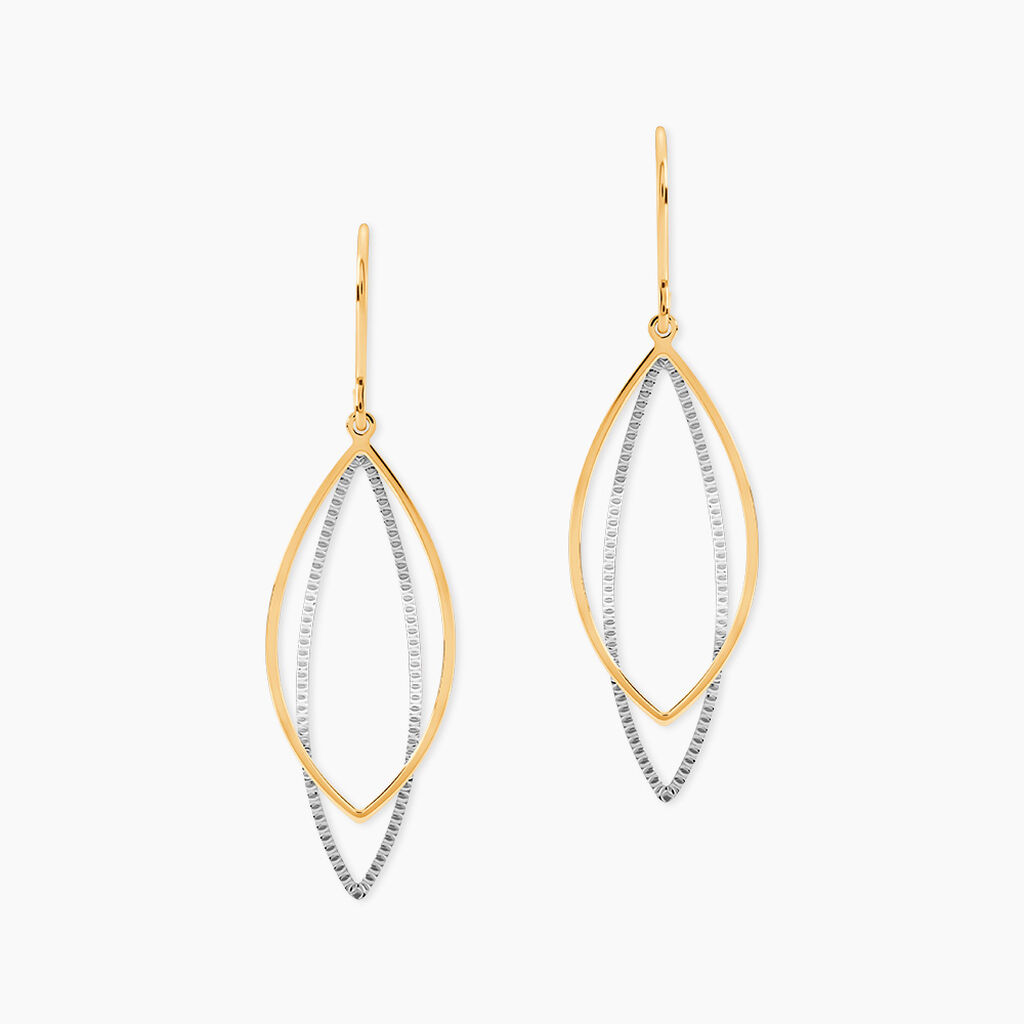 Boucles D'oreilles Pendantes Anila Gouttes Or Bicolore - Pendantes Femme | Marc Orian